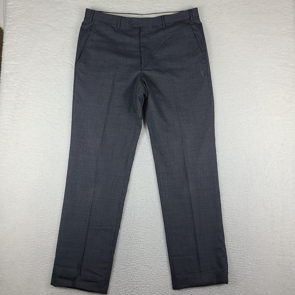 Santorelli Pants Mens 36x33 Dark Gray Romeo Pleated Trousers Dress Slacks